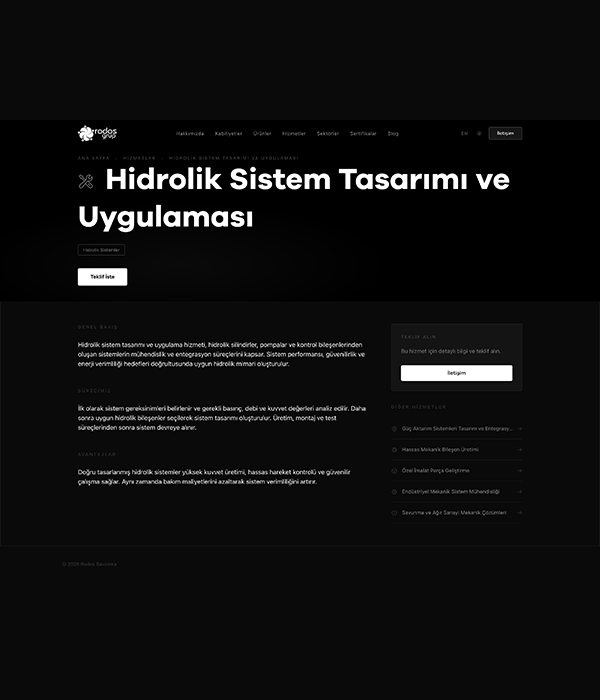  Savunma Sanayi - Hizmetler Detay dark